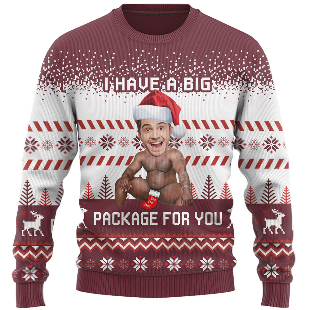 I Have A Big Package Funny Ugly Christmas Sweater 5